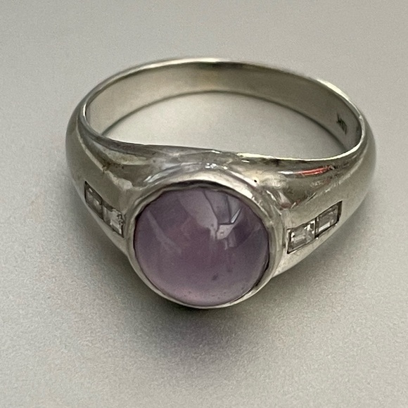 18k White Gold Star Sapphire Ring - Picture 7 of 14
